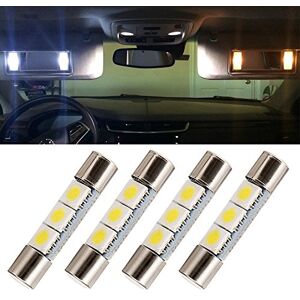 NSLUMO 4 ampoules à DEL blanches 5050 3SMD de remplacement pour 3056 3057 TS-14V1CP 6000k 28 mm 29 mm 30 mm 31 mm pour pare-soleil intérieur de voiture, miroir de courtoisie - Publicité NSLUMO 4 ampoules à DEL blanches 5050 3SMD de remplacement pour 3056 3057 TS-14V1CP 6000k 28 mm 29 mm 30 mm 31 mm pour pare-soleil intérieur de voiture, miroir de courtoisie - Publicité