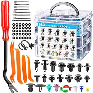 Jtron Assortiment de 725 clips de fixation pour voiture 23 tailles les plus populaires Rivets en nylon avec 10 attaches de câble et extracteur de fixations pour GM Ford, Toyota, Honda, Chrysle - Publicité Jtron Assortiment de 725 clips de fixation pour voiture 23 tailles les plus populaires Rivets en nylon avec 10 attaches de câble et extracteur de fixations pour GM Ford, Toyota, Honda, Chrysle - Publicité