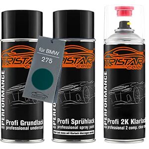 TRISTARcolor Peinture voiture Kit bombes de peinture 2K pour BMW 275 Verde Boston Metallic Peinture de fond peinture de base vernis clair 2 composants aérosol - Publicité TRISTARcolor Peinture voiture Kit bombes de peinture 2K pour BMW 275 Verde Boston Metallic Peinture de fond peinture de base vernis clair 2 composants aérosol - Publicité
