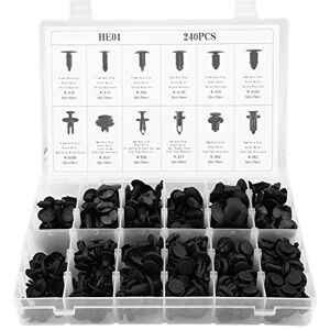 EBTOOLS Elerose pour agrafes 240PCS / 12 Types de Rivets de Goupille de Carrosserie de Voiture équilibrent le Clip de Garniture de Pare-chocs D'attache - Publicité EBTOOLS Elerose pour agrafes 240PCS / 12 Types de Rivets de Goupille de Carrosserie de Voiture équilibrent le Clip de Garniture de Pare-chocs D'attache - Publicité