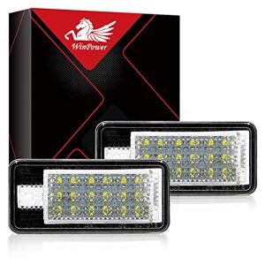 WinPower LED Plaque d'immatriculation Lumière ampoule Trousse 6000K Xénon blanc Pas d'erreur Lampe 18 SMD Mise à niveau des lumières, 2 pièces (Ancienne version) - Publicité