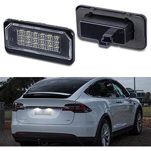 POPMOTORZ 2 pièces LED d'éclairage de plaque d'immatriculation Ampoules Lampe 2835 SMD avec CanBus Sans erreur 6000K Xenon blanc froid Compatible pour Tesl-a Model X 2016/Model S 2017 - Publicité