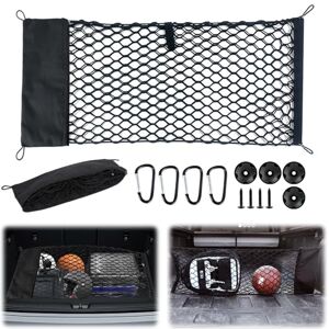 xiruiubao Filet Coffre Voiture, Filet Rangement Voiture, Filets de Rangement Camping Car Double Couche, Élastique Organisateurs Sac 90×40cm avec 4 Crochets pour Van, Camions, SUV, Auto - Publicité xiruiubao Filet Coffre Voiture, Filet Rangement Voiture, Filets de Rangement Camping Car Double Couche, Élastique Organisateurs Sac 90×40cm avec 4 Crochets pour Van, Camions, SUV, Auto - Publicité