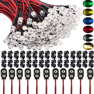 RUNCCI-YUN 60Pcs 5mm Diode LED Pré-câblée Lumière,DC 12V Diodes LED, Diode Ampoule LED Câblé+support led 5mm+10 Pcs Connecteur de batterie 9V pour voiture voiture jouets diode électroluminescente - Publicité RUNCCI-YUN 60Pcs 5mm Diode LED Pré-câblée Lumière,DC 12V Diodes LED, Diode Ampoule LED Câblé+support led 5mm+10 Pcs Connecteur de batterie 9V pour voiture voiture jouets diode électroluminescente - Publicité