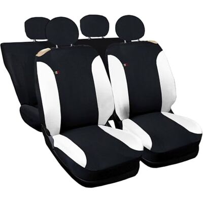 Lupex Shop – Housse de siège auto – Compatible avec Fiat 500 – Noir/Blanc - Publicité Lupex Shop – Housse de siège auto – Compatible avec Fiat 500 – Noir/Blanc - Publicité