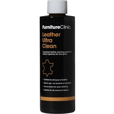 Furniture Clinic Nettoyant Cuir Ultra - Nettoyant Multi-usage pour Cuir - Nettoyant pour Meubles, Voiture, Chaussures - Publicité Furniture Clinic Nettoyant Cuir Ultra - Nettoyant Multi-usage pour Cuir - Nettoyant pour Meubles, Voiture, Chaussures - Publicité