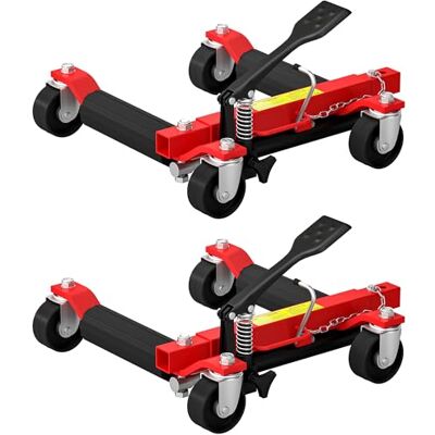 HOMCOM Lot de 2 Chariots de manutention de Voiture capacité 680 kg, Chariot de déplacement, Largeur de Pneu 22,8 cm, Roues rotatives à 360 °, pour réparation et déplacement de véhicules, Noir - Publicité HOMCOM Lot de 2 Chariots de manutention de Voiture capacité 680 kg, Chariot de déplacement, Largeur de Pneu 22,8 cm, Roues rotatives à 360 °, pour réparation et déplacement de véhicules, Noir - Publicité