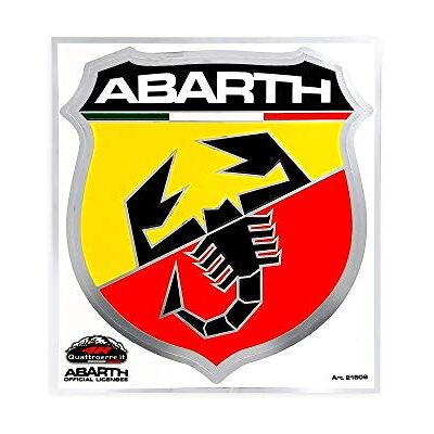 Abarth 4R Quattroerre.it Autocollant 1 Bouclier, 15 x 20 cm - Publicité Abarth 4R Quattroerre.it Autocollant 1 Bouclier, 15 x 20 cm - Publicité