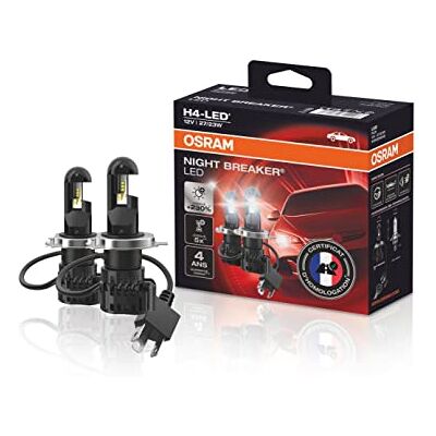 Osram NIGHT BREAKER H4-LED, jusqu'à 230% de luminosité en plus, premiers feux de croisement et de route H4 LED, homologué route en France - Publicité Osram NIGHT BREAKER H4-LED, jusqu'à 230% de luminosité en plus, premiers feux de croisement et de route H4 LED, homologué route en France - Publicité