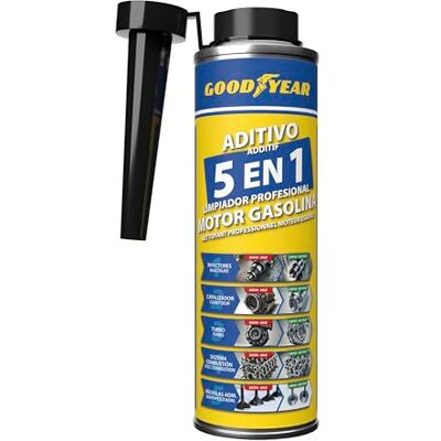 Goodyear Additif 5 en 1 pour le nettoyage professionnel des moteurs à essence 300ml Nettoyant pour injecteurs, turbocompresseurs, catalyseurs, systèmes de combustion et d'admission - Publicité Goodyear Additif 5 en 1 pour le nettoyage professionnel des moteurs à essence 300ml Nettoyant pour injecteurs, turbocompresseurs, catalyseurs, systèmes de combustion et d'admission - Publicité
