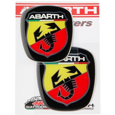 Abarth 3D Sticker Logo Bouclier Officiel pour Fiat Grande Punto, Avant et Arrière, 60 x 65 mm, 71 x 65 mm - Publicité Abarth 3D Sticker Logo Bouclier Officiel pour Fiat Grande Punto, Avant et Arrière, 60 x 65 mm, 71 x 65 mm - Publicité