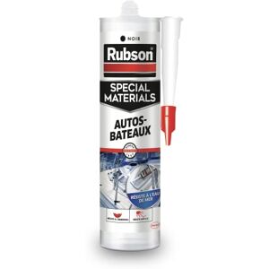 Rubson Mastic Special Materials Autos-Bateaux (280 ml), mastic silicone noir pour collages et réparations, mastic étanche pour nombreux matériaux, résiste à l'eau de mer - Publicité Rubson Mastic Special Materials Autos-Bateaux (280 ml), mastic silicone noir pour collages et réparations, mastic étanche pour nombreux matériaux, résiste à l'eau de mer - Publicité