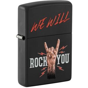 Zippo Briquet Tempête We Will Rock You Noir Mat, Color Image Rechargeable Réutilisable Design Coupe-Vent Coffret Cadeau Fabriqué aux États-Unis - Publicité Zippo Briquet Tempête We Will Rock You Noir Mat, Color Image Rechargeable Réutilisable Design Coupe-Vent Coffret Cadeau Fabriqué aux États-Unis - Publicité