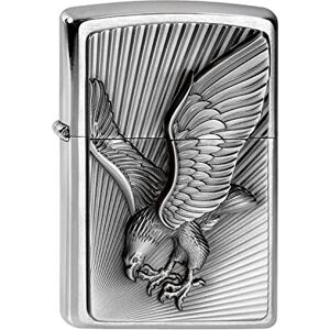 Zippo Briquet tempête, emblème d’aigle, chrome brossé, rechargeable, réutilisable, coupe-vent, boîte cadeau, fabriqué aux États-Unis - Publicité Zippo Briquet tempête, emblème d’aigle, chrome brossé, rechargeable, réutilisable, coupe-vent, boîte cadeau, fabriqué aux États-Unis - Publicité