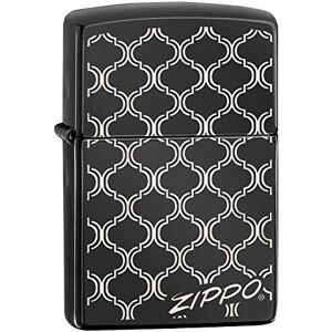 Allume-cigarette Zippo Black Ice Chrome anti-vent - Design Art deco - Publicité Allume-cigarette Zippo Black Ice Chrome anti-vent - Design Art deco - Publicité