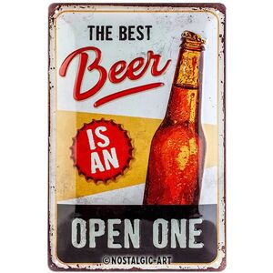 Nostalgic-Art La Meilleure Bière Est Un Signe Ouvert Moyen - Signe - Publicité Nostalgic-Art La Meilleure Bière Est Un Signe Ouvert Moyen - Signe - Publicité