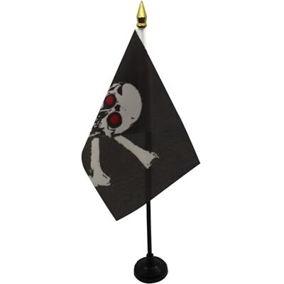 AZ FLAG Mini Drapeau Pirate Yeux rouges De Table 15x10 cm Drapeau Corsaire De Bureau 100% Polyester Avec Hampe Pointe Dorée 25cm - Publicité AZ FLAG Mini Drapeau Pirate Yeux rouges De Table 15x10 cm Drapeau Corsaire De Bureau 100% Polyester Avec Hampe Pointe Dorée 25cm - Publicité