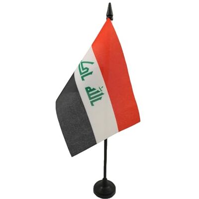AZ FLAG Drapeau De Table Irak 15x10 cm Mini Drapeau Irakien De Bureau 100% Polyester Avec Hampe De 25cm Et Socle En Plastique Noir - Publicité AZ FLAG Drapeau De Table Irak 15x10 cm Mini Drapeau Irakien De Bureau 100% Polyester Avec Hampe De 25cm Et Socle En Plastique Noir - Publicité