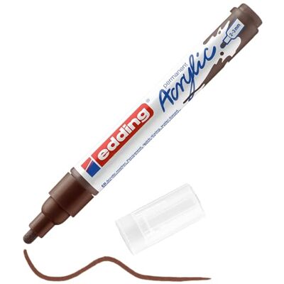 Edding 5100 Marqueur acrylique Medium marron 1 marqueur acrylique imperméable pointe ronde moyenne 2-3 mm - Publicité Edding 5100 Marqueur acrylique Medium marron 1 marqueur acrylique imperméable pointe ronde moyenne 2-3 mm - Publicité