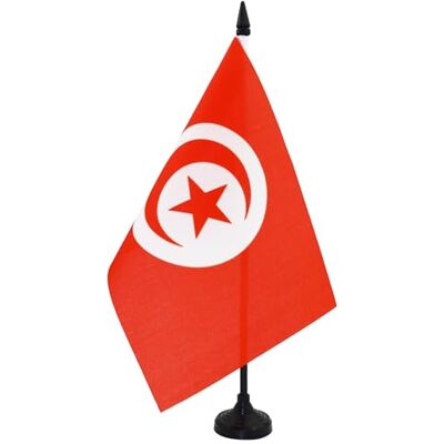 AZ FLAG Drapeau De Table Tunisie 21x14 cm Petit Drapeau Tunisien De Bureau 100% Polyester Avec Hampe De 25cm Et Socle En Plastique Noir - Publicité AZ FLAG Drapeau De Table Tunisie 21x14 cm Petit Drapeau Tunisien De Bureau 100% Polyester Avec Hampe De 25cm Et Socle En Plastique Noir - Publicité
