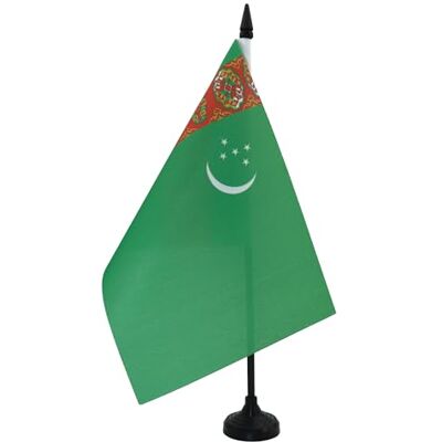AZ FLAG Drapeau de Table Turkménistan 21x14 cm Socle Plastique - Publicité AZ FLAG Drapeau de Table Turkménistan 21x14 cm Socle Plastique - Publicité