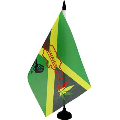 AZ FLAG Drapeau de Table Jamaïque Reggae 21x14 cm Socle Plastique - Publicité AZ FLAG Drapeau de Table Jamaïque Reggae 21x14 cm Socle Plastique - Publicité