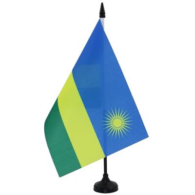 AZ FLAG Drapeau De Table Rwanda 21x14 cm Petit Drapeau Rwandais De Bureau 100% Polyester Avec Hampe De 25cm Et Socle En Plastique Noir - Publicité AZ FLAG Drapeau De Table Rwanda 21x14 cm Petit Drapeau Rwandais De Bureau 100% Polyester Avec Hampe De 25cm Et Socle En Plastique Noir - Publicité