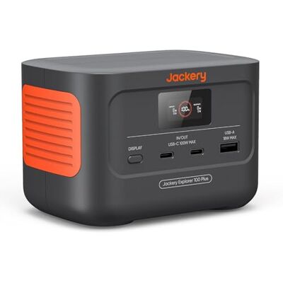 Jackery Mini Générateur Électrique Portable, 99Wh/31000mAh Batterie LiFeP04, 3 Portes USB-A/C 128W Sortie Max, Explorer 100Plus Batterie Externe de Secours pour Extérieur, Camping, Voyage, Jardin - Publicité Jackery Mini Générateur Électrique Portable, 99Wh/31000mAh Batterie LiFeP04, 3 Portes USB-A/C 128W Sortie Max, Explorer 100Plus Batterie Externe de Secours pour Extérieur, Camping, Voyage, Jardin - Publicité