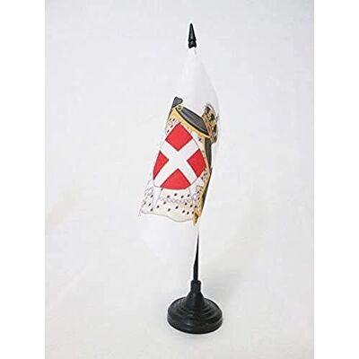 AZ FLAG Drapeau de Table Armoiries Ordre de Malte 15x15 cm Socle Plastique - Publicité AZ FLAG Drapeau de Table Armoiries Ordre de Malte 15x15 cm Socle Plastique - Publicité