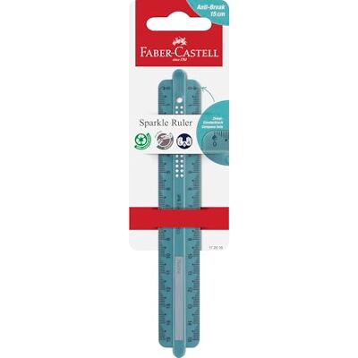 Faber-Castell 172016 Règle Sparkle 15 cm Vert océan - Publicité Faber-Castell 172016 Règle Sparkle 15 cm Vert océan - Publicité