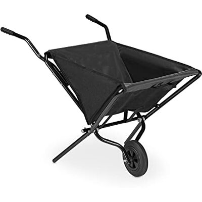 Relaxdays Brouette de Jardin Pliable, Roue en Caoutchouc sans air, Acier & Polyester, 46 litres, HLP 70x112x67 cm, Noire - Publicité Relaxdays Brouette de Jardin Pliable, Roue en Caoutchouc sans air, Acier & Polyester, 46 litres, HLP 70x112x67 cm, Noire - Publicité