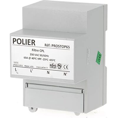 POLIER PROSTOP : Filtre CPL Linky -40dB Bande CENELEC A, B, C et D (EN50065-1) 65 A - Publicité POLIER PROSTOP : Filtre CPL Linky -40dB Bande CENELEC A, B, C et D (EN50065-1) 65 A - Publicité