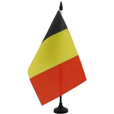 AZ FLAG Drapeau De Table Belgique 21x14 cm Petit Drapeau Belge De Bureau 100% Polyester Avec Hampe De 25cm Et Socle En Plastique Noir - Publicité AZ FLAG Drapeau De Table Belgique 21x14 cm Petit Drapeau Belge De Bureau 100% Polyester Avec Hampe De 25cm Et Socle En Plastique Noir - Publicité