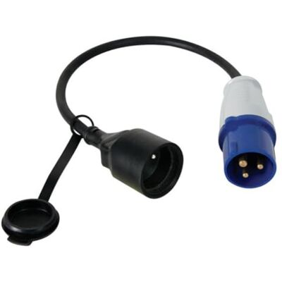 Perel ECEEC3M Câble adaptateur avec prise mâle vers fiche CEE, 40 cm de longeur - Publicité Perel ECEEC3M Câble adaptateur avec prise mâle vers fiche CEE, 40 cm de longeur - Publicité