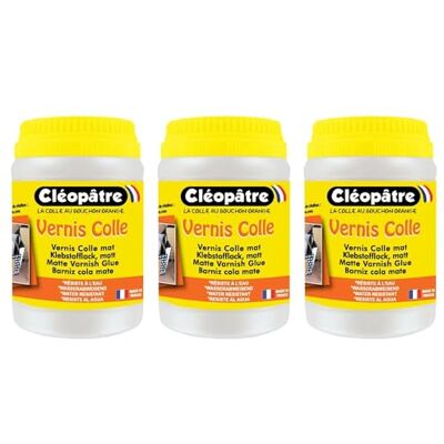 Cléopâtre Lot de 3 Vernis Colle Mat en 250 gr - Publicité Cléopâtre Lot de 3 Vernis Colle Mat en 250 gr - Publicité