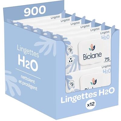 Biolane Lingettes bébé à l'eau 900 Lingettes Lot de 12x75 Nettoyage doux et efficace Sans Rinçage Dès la naissance - Publicité Biolane Lingettes bébé à l'eau 900 Lingettes Lot de 12x75 Nettoyage doux et efficace Sans Rinçage Dès la naissance - Publicité