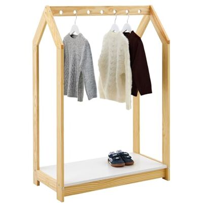 IDIMEX Sally Portemanteau pour enfant en forme de maison Montessori Naturel/blanc – Tringle à vêtements à hauteur adaptée aux enfants avec plateau en pin - Publicité IDIMEX Sally Portemanteau pour enfant en forme de maison Montessori Naturel/blanc – Tringle à vêtements à hauteur adaptée aux enfants avec plateau en pin - Publicité