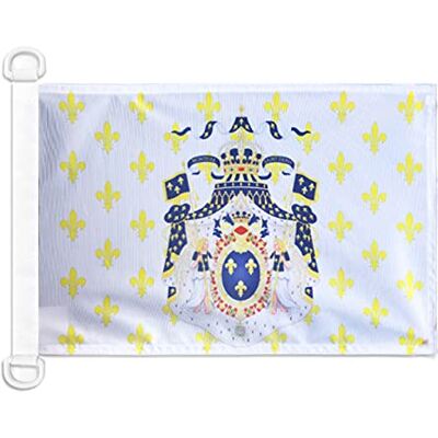 AZ FLAG Drapeau Royaume de France Grandes Armes 45x30 cm Pavillon Nautique Royaliste Fleur De Lys Spécial Bateau Et Extérieur En Maille Bloquée Avec Anneaux Plastiques Intégrés 30g - Publicité AZ FLAG Drapeau Royaume de France Grandes Armes 45x30 cm Pavillon Nautique Royaliste Fleur De Lys Spécial Bateau Et Extérieur En Maille Bloquée Avec Anneaux Plastiques Intégrés 30g - Publicité