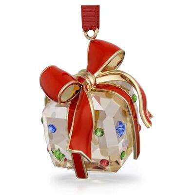 Swarovski Décoration Holiday Cheers, Cadeau en Cristal doré à 426 facettes, Finition métal de Ton Champagne et laqué de Rouge, Suspendue à Un Ruban en Gros-Grain Rouge - Publicité Swarovski Décoration Holiday Cheers, Cadeau en Cristal doré à 426 facettes, Finition métal de Ton Champagne et laqué de Rouge, Suspendue à Un Ruban en Gros-Grain Rouge - Publicité