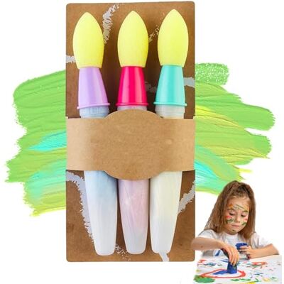 SOCLING Sidewalk Chalk Paint Brush,Paint Brush Chalk Set, Sidewalk Chalk Paint Set with Liquid Chalks,Washable Paintbrush Bulk, Add Water To The Brush and Use Washable, Perfect for Street Art-A-3pcs - Publicité SOCLING Sidewalk Chalk Paint Brush,Paint Brush Chalk Set, Sidewalk Chalk Paint Set with Liquid Chalks,Washable Paintbrush Bulk, Add Water To The Brush and Use Washable, Perfect for Street Art-A-3pcs - Publicité