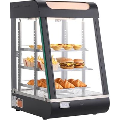 VEVOR Vitrine Chauffante à 3 Niveaux, Présentoir à Chaud 800 W, pour Présentation Hamburger Pizza Pain Poulet Frit, Grande Capacité 57 L, Chauffage Vapeur 30–85 °C, Étagères Réglables, Éclairage LED - Publicité VEVOR Vitrine Chauffante à 3 Niveaux, Présentoir à Chaud 800 W, pour Présentation Hamburger Pizza Pain Poulet Frit, Grande Capacité 57 L, Chauffage Vapeur 30–85 °C, Étagères Réglables, Éclairage LED - Publicité