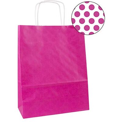 Sac en papier kraft fuchsia - Taille moyenne - Publicité Sac en papier kraft fuchsia - Taille moyenne - Publicité