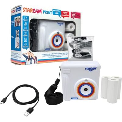 Lexibook , Starcam Print Appareil Photo Instantané, DJ130 Imprimante instantanée, carte SD, 4 rouleaux de papier, dragonne, protection 3D, kit de personnalisation, Blanc - Publicité Lexibook , Starcam Print Appareil Photo Instantané, DJ130 Imprimante instantanée, carte SD, 4 rouleaux de papier, dragonne, protection 3D, kit de personnalisation, Blanc - Publicité