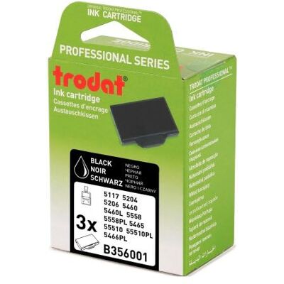 Trodat Blister 3 cassettes encre noire Professional Line 6/56A - Publicité Trodat Blister 3 cassettes encre noire Professional Line 6/56A - Publicité
