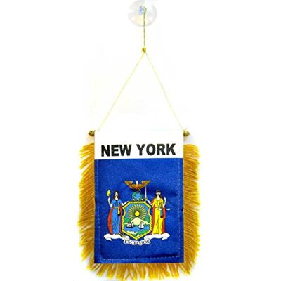 AZ FLAG Fanion New York Pour Décoration Voiture Avec Ventouse et Franges Dorées Mini Drapeau New Yorkais Etat Américain Usa Etats-Unis 13x10 cm - Publicité AZ FLAG Fanion New York Pour Décoration Voiture Avec Ventouse et Franges Dorées Mini Drapeau New Yorkais Etat Américain Usa Etats-Unis 13x10 cm - Publicité