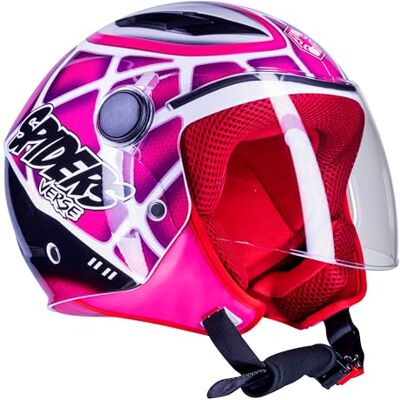 Casco Moto Jet Bambino One Junior Spiderman Rosa - Casque moto - Publicité Casco Moto Jet Bambino One Junior Spiderman Rosa - Casque moto - Publicité