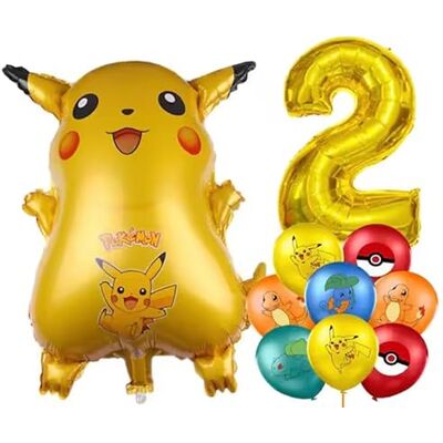 Pokémon Ballons chiffres 15 ans et plus Pikachu Deux - Publicité Pokémon Ballons chiffres 15 ans et plus Pikachu Deux - Publicité