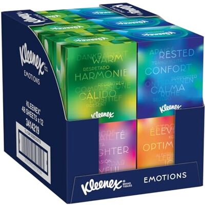Collection de mouchoirs Kleenex Take a Moment - 12 boîtes en cube - Au profit de Mind - Publicité Collection de mouchoirs Kleenex Take a Moment - 12 boîtes en cube - Au profit de Mind - Publicité