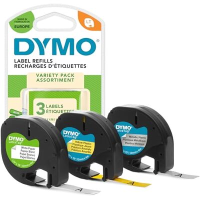 Dymo S0721660 - Ruban d'Étiquettes - Noir sur Blanc - 12 mm - 4 m - Publicité Dymo S0721660 - Ruban d'Étiquettes - Noir sur Blanc - 12 mm - 4 m - Publicité