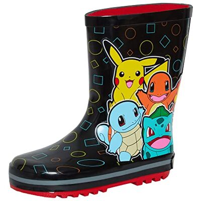 Pokémon Bottes en caoutchouc Wellington pour enfants garçons filles Pikachu Pluie Neige Bottes en caoutchouc Wellys, Noir, 28 EU - Publicité Pokémon Bottes en caoutchouc Wellington pour enfants garçons filles Pikachu Pluie Neige Bottes en caoutchouc Wellys, Noir, 28 EU - Publicité